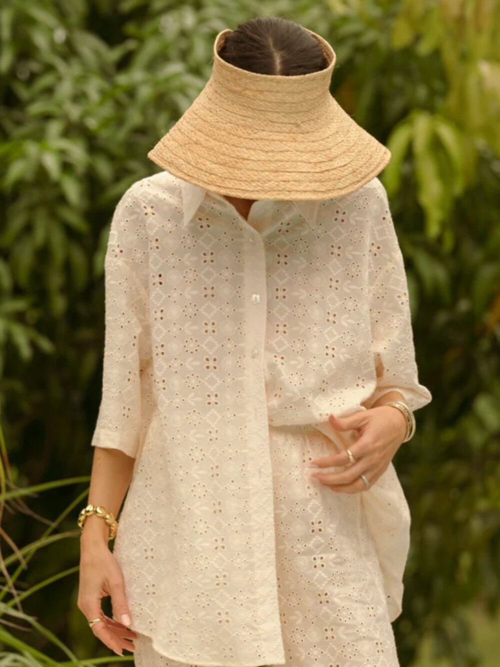 La Maregold Mila Top, Peach Eyelet, Size M/L